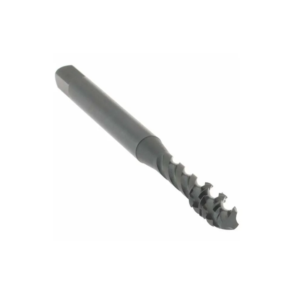 Spiral Flute Tap: #10-24, UNC, 3 Flute, Modified Bottoming Chamfer, 2B/3B Class of Fit, Vanadium High-Speed Steel, Oxide Finish