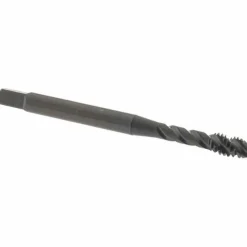 Spiral Flute Tap: #8-32, UNC, 3 Flute, Modified Bottoming Chamfer, 2B Class of Fit, Vanadium High-Speed Steel, Oxide Finish