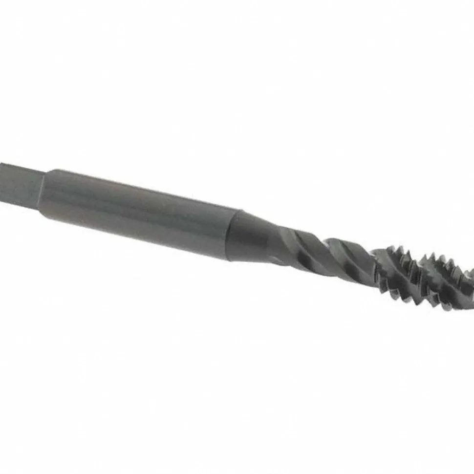 Spiral Flute Tap: 1/4-20, UNC, 3 Flute, Modified Bottoming Chamfer, 2B Class of Fit, Vanadium High-Speed Steel, Oxide Finish