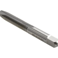 Spiral Point Tap: 5/16-18 UNC, 2 Flutes, Plug Chamfer, 3B Class of Fit, HSS, Bright/Uncoated Coated