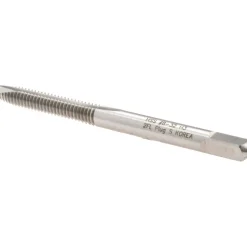 Spiral Point Tap: #8-32 UNC, 2 Flutes, Plug Chamfer, 2B Class of Fit, HSS, Bright/Uncoated Coated