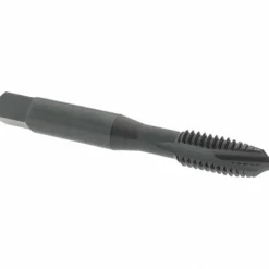 Spiral Point Tap: 3/8-16 UNC, 3 Flutes, Plug Chamfer, 3B Class of Fit, HSS-E Vanadium, Steam Oxide Coated