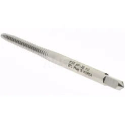 Spiral Point Tap: #6-32 UNC, 2 Flutes, Plug Chamfer, 2B Class of Fit, HSS, Bright/Uncoated Coated