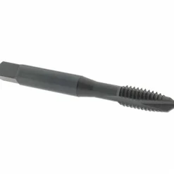 Spiral Point Tap: 5/16-18 UNC, 3 Flutes, Plug Chamfer, 3B Class of Fit, HSS-E Vanadium, Steam Oxide Coated