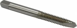 Spiral Point Tap: 1/4-20 UNC, 2 Flutes, Plug Chamfer, 3B Class of Fit, HSS, Bright/Uncoated Coated