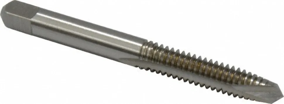 Spiral Point Tap: 1/4-20 UNC, 2 Flutes, Plug Chamfer, 3B Class of Fit, HSS, Bright/Uncoated Coated