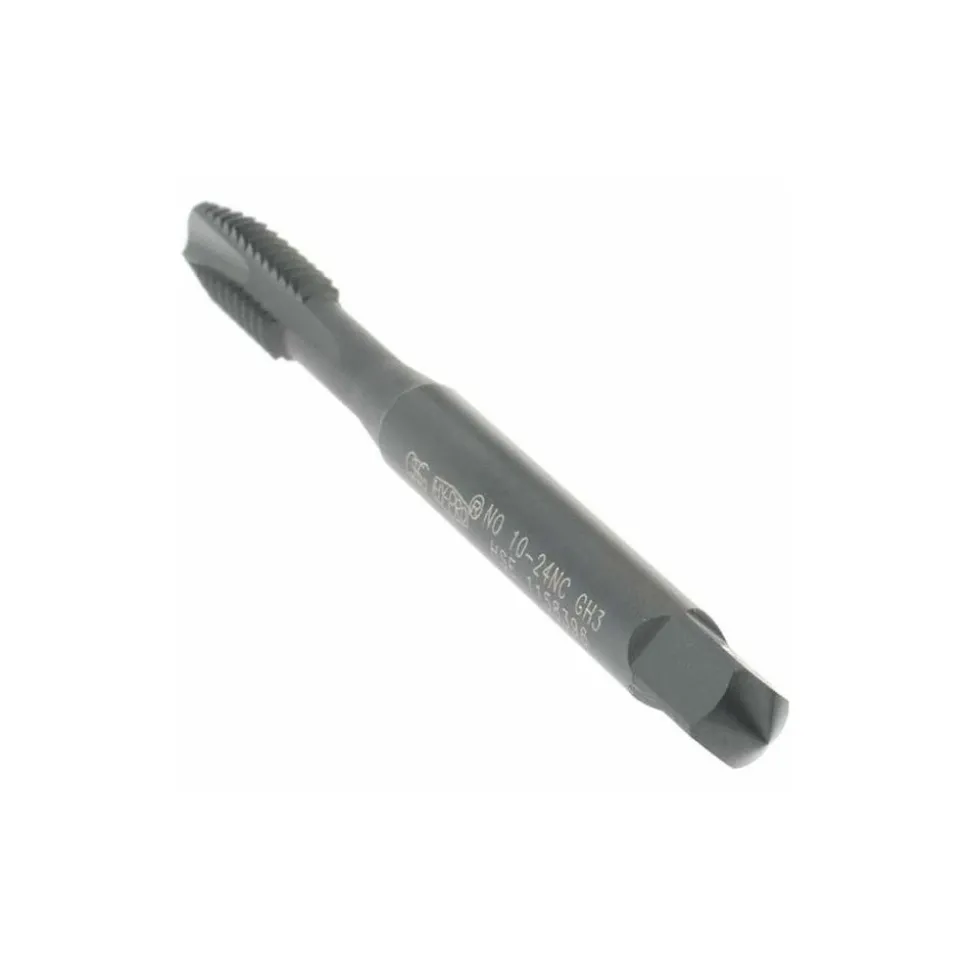 Spiral Point Tap: #10-24 UNC, 3 Flutes, Plug Chamfer, 2B Class of Fit, HSS-E Vanadium, Steam Oxide Coated