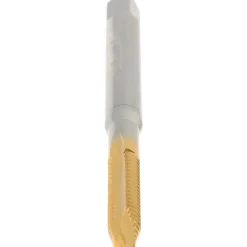 Spiral Point Tap: #4-40 UNC, 2 Flutes, Plug Chamfer, 2B/3B Class of Fit, HSS, TiN Coated