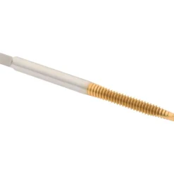 Spiral Point Tap: #6-32 UNC, 2 Flutes, Plug Chamfer, 2B Class of Fit, HSS, TiN Coated