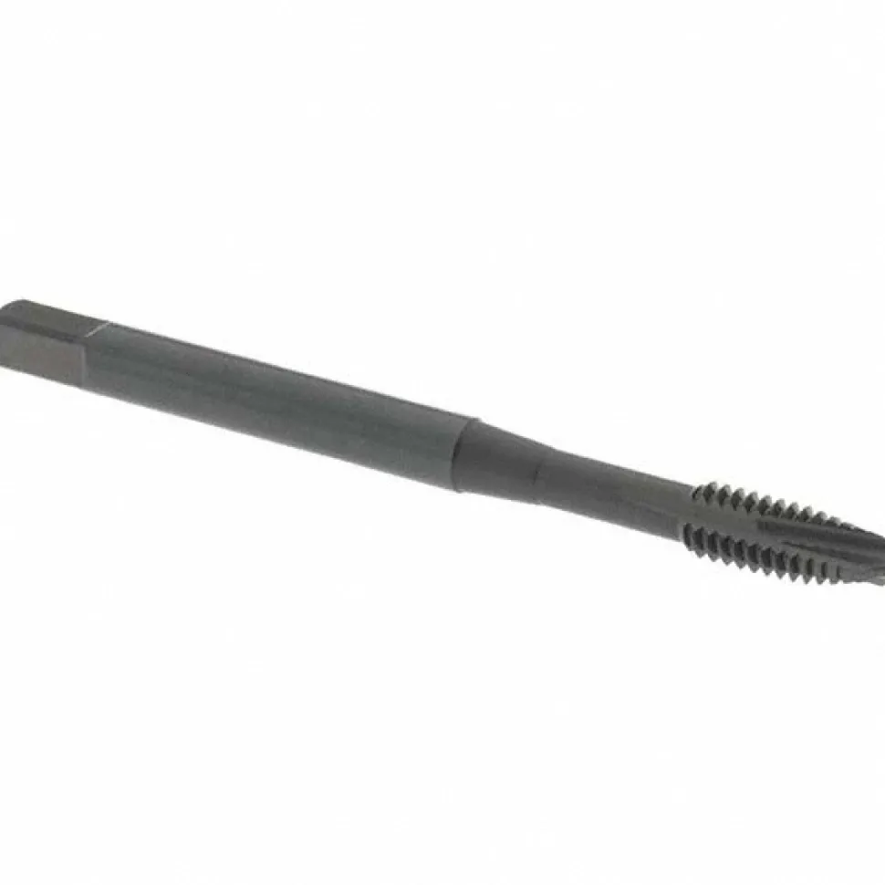 Spiral Point Tap: #8-32 UNC, 3 Flutes, Plug Chamfer, 2B Class of Fit, HSS-E Vanadium, Steam Oxide Coated