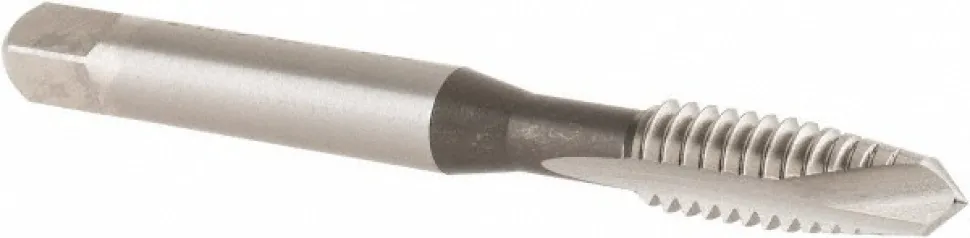 Spiral Point Tap: 1/4-20 UNC, 2 Flutes, Plug Chamfer, 3B Class of Fit, HSS, Bright/Uncoated Coated