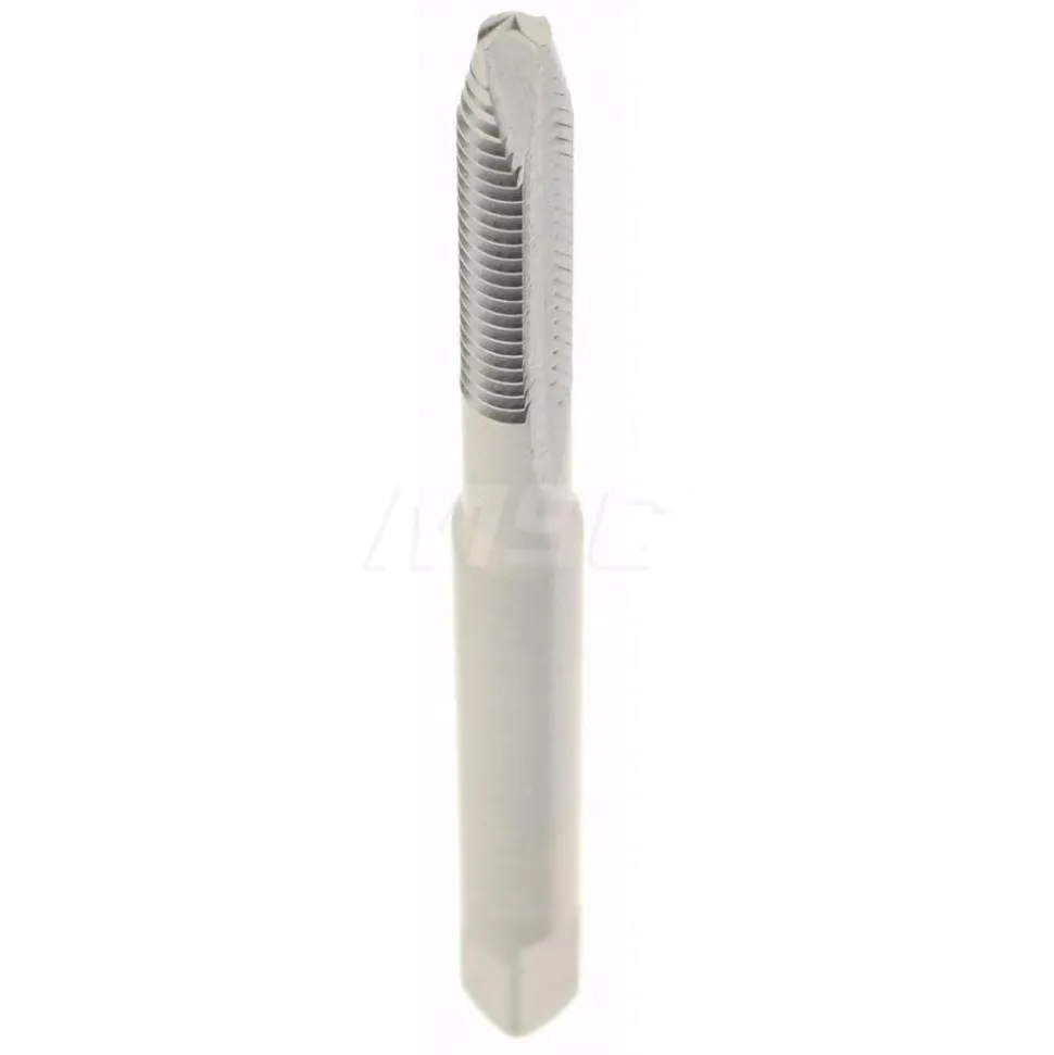 Spiral Point Tap: #4-40 UNC, 2 Flutes, Plug Chamfer, 2B/3B Class of Fit, HSS, Bright/Uncoated Coated