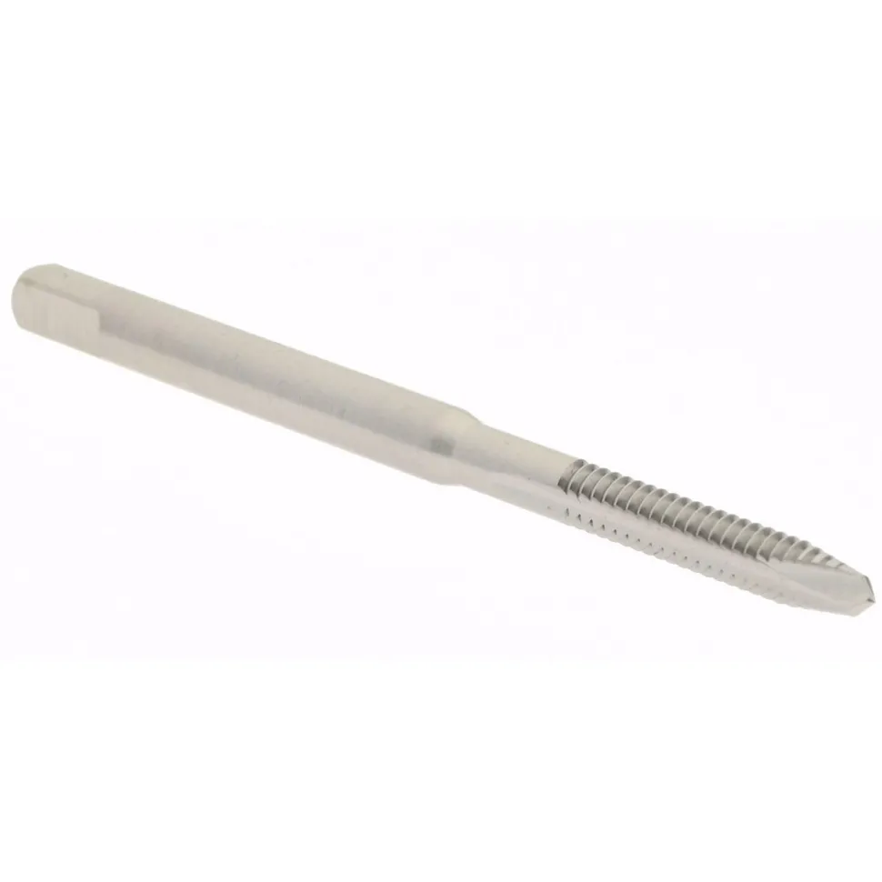 Spiral Point Tap: #4-40 UNC, 2 Flutes, Plug Chamfer, 2B/3B Class of Fit, HSS, Bright/Uncoated Coated