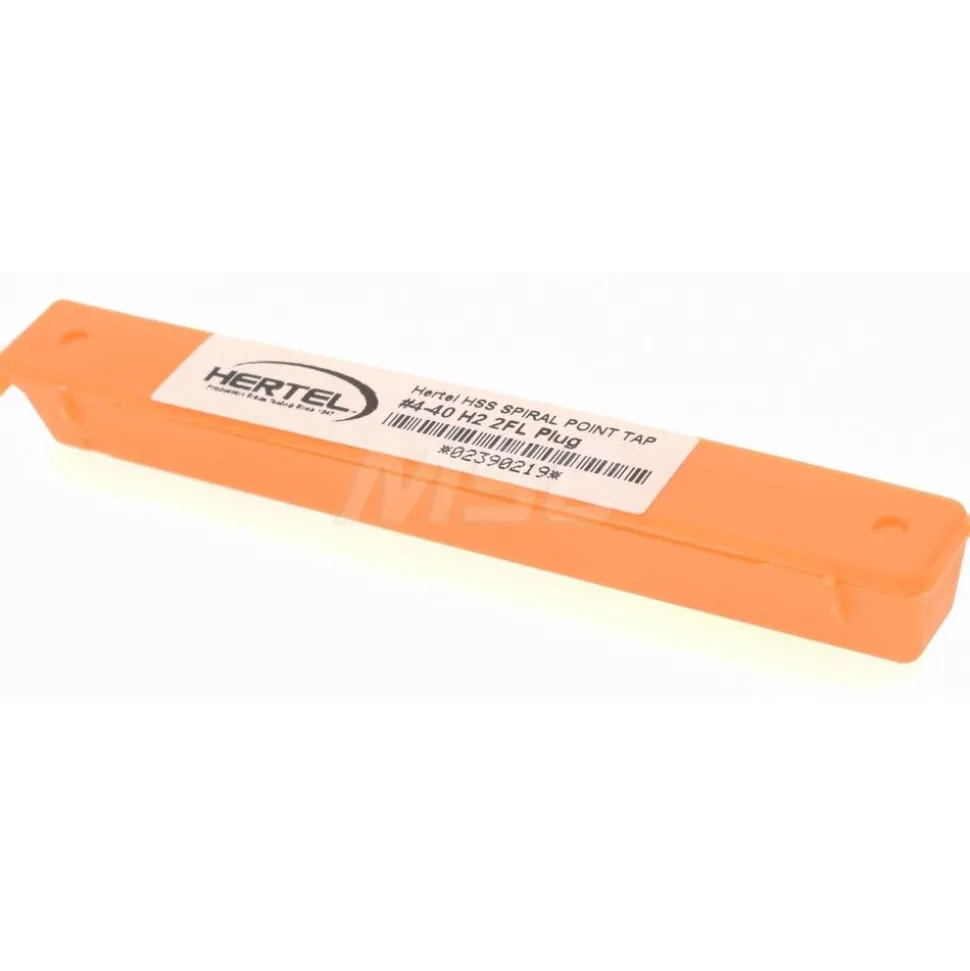 Spiral Point Tap: #4-40 UNC, 2 Flutes, Plug Chamfer, 2B/3B Class of Fit, HSS, Bright/Uncoated Coated