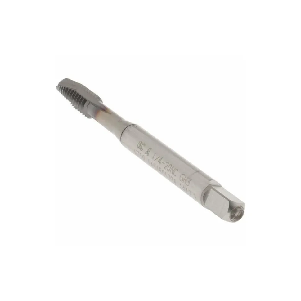 Spiral Point Tap: 1/4-20 UNC, 3 Flutes, Plug Chamfer, 3B Class of Fit, Powdered Metal HSS, V Coated
