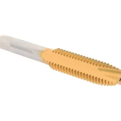 Spiral Point Tap: 1/2-13 UNC, 3 Flutes, Plug Chamfer, 3B Class of Fit, HSS, TiN Coated