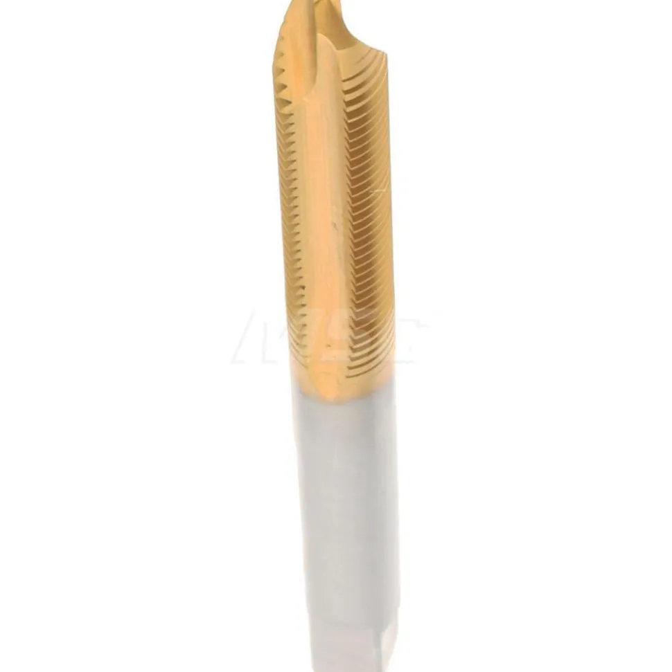 Spiral Point Tap: #10-32 UNF, 2 Flutes, Plug Chamfer, 2B Class of Fit, HSS, TiN Coated