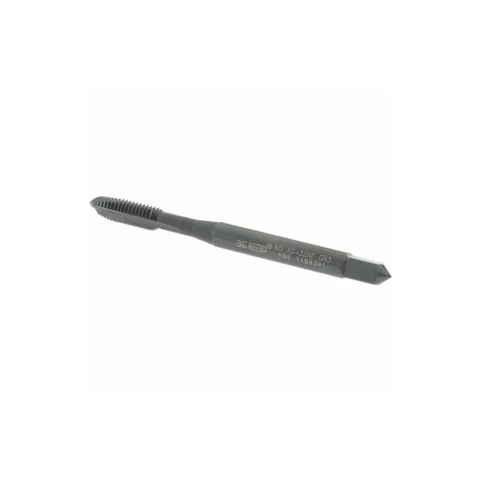 Spiral Point Tap: #10-32 UNF, 3 Flutes, Plug Chamfer, 2B Class of Fit, HSS-E Vanadium, Steam Oxide Coated