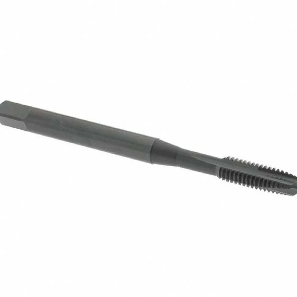 Spiral Point Tap: #10-32 UNF, 3 Flutes, Plug Chamfer, 2B Class of Fit, HSS-E Vanadium, Steam Oxide Coated