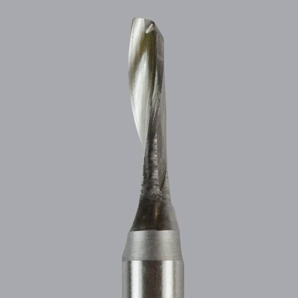 Spiral Router Bit: 3/16" Dia, 5/8" LOC, 1/4" Shank Dia, 1 Flute, Upcut