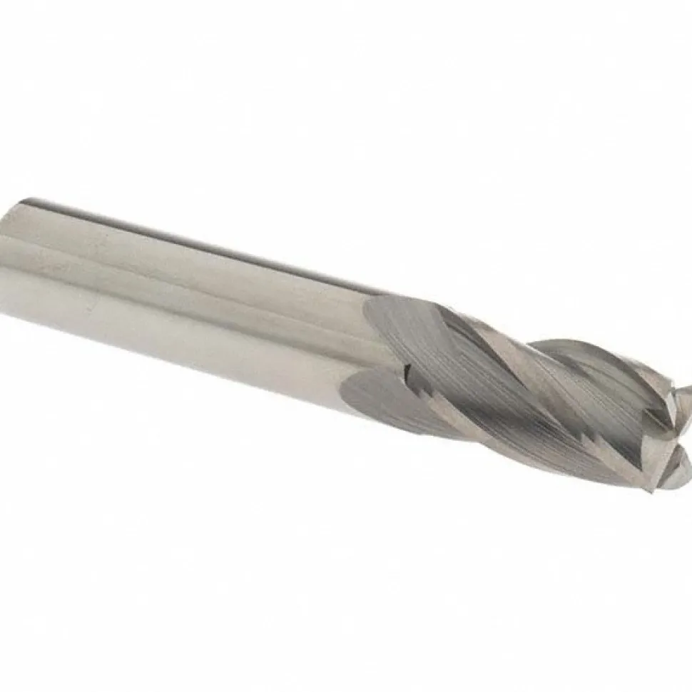 Square End Mill: 1/2" Dia, 1" LOC, 4 Flute, Solid Carbide