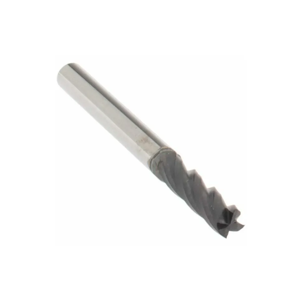 Square End Mill: 1/8" Dia, 1/2" LOC, 4 Flute, Solid Carbide