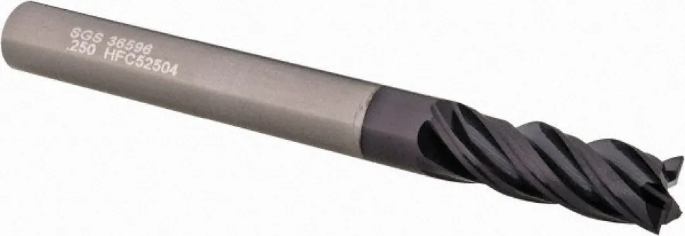 Square End Mill: 1/4" Dia, 3/4" LOC