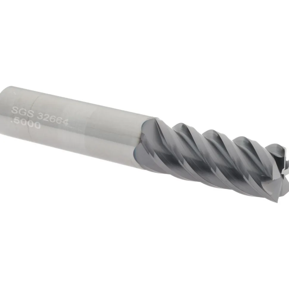 Square End Mill: 1/2" Dia, 1-1/4" LOC