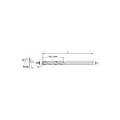 Square End Mill: 1/16" Dia, 1/2" LOC