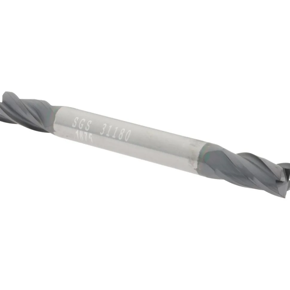 Square End Mill: 3/16" Dia, 3/8" LOC, 4 Flute, Solid Carbide