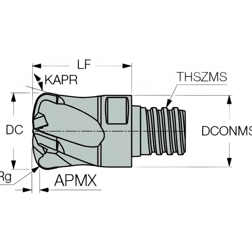 Square End Mill Heads: Mill Diameter (Decimal Inch): 0.3150; Mill Diameter (mm): 8.00; Length of Cut (mm): 10.00