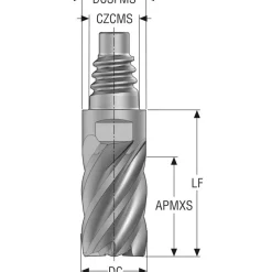 Square End Mill Heads; Mill Dia (Inch): 1/2; Mill Dia (Decimal Inch): 0.5000; Number of Flutes: 6; Length of Cut (Decimal Inch): 0.7500; Length of Cut (Inch): 3/4; Connection Type: E12; Overall Length (mm): 40.6000; Overall Length (Decimal Inch): 1.5984; Material: Solid Carbide