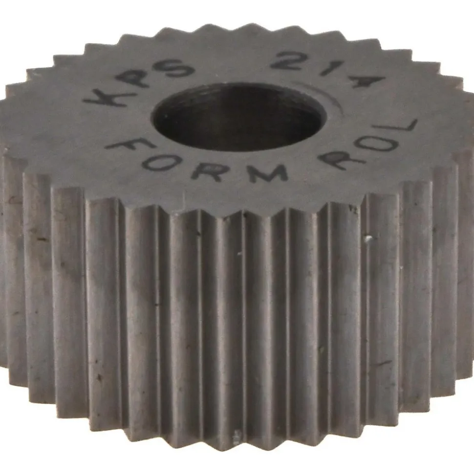 Standard Knurl Wheel: 3/4" Dia, 90 ° Tooth Angle, 14 TPI, Straight, High Speed Steel