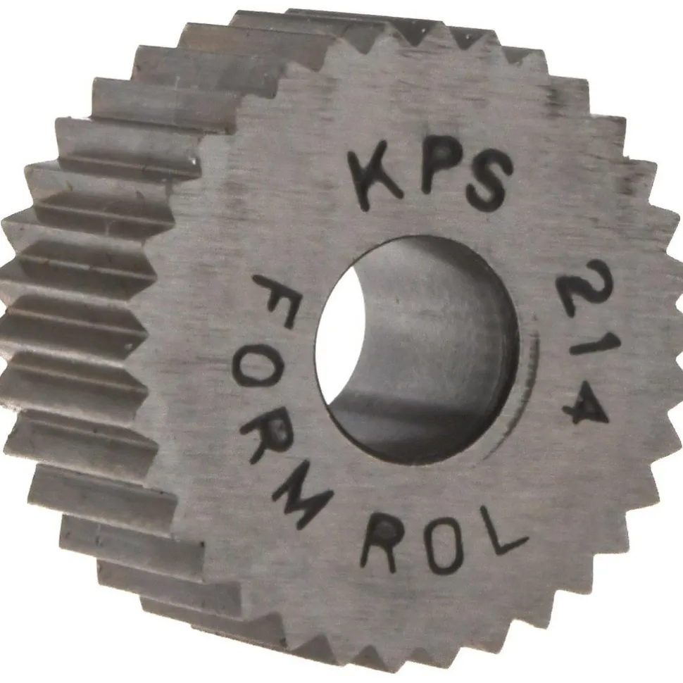 Standard Knurl Wheel: 3/4" Dia, 90 ° Tooth Angle, 14 TPI, Straight, High Speed Steel
