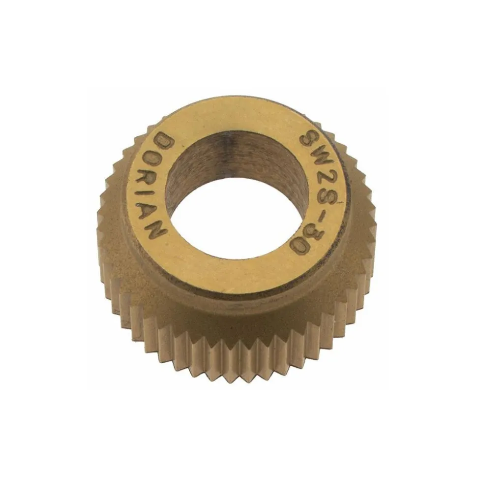 Standard Knurl Wheel: 1/2" Dia, 90 ° Tooth Angle, 30 TPI, Straight, High Speed Steel
