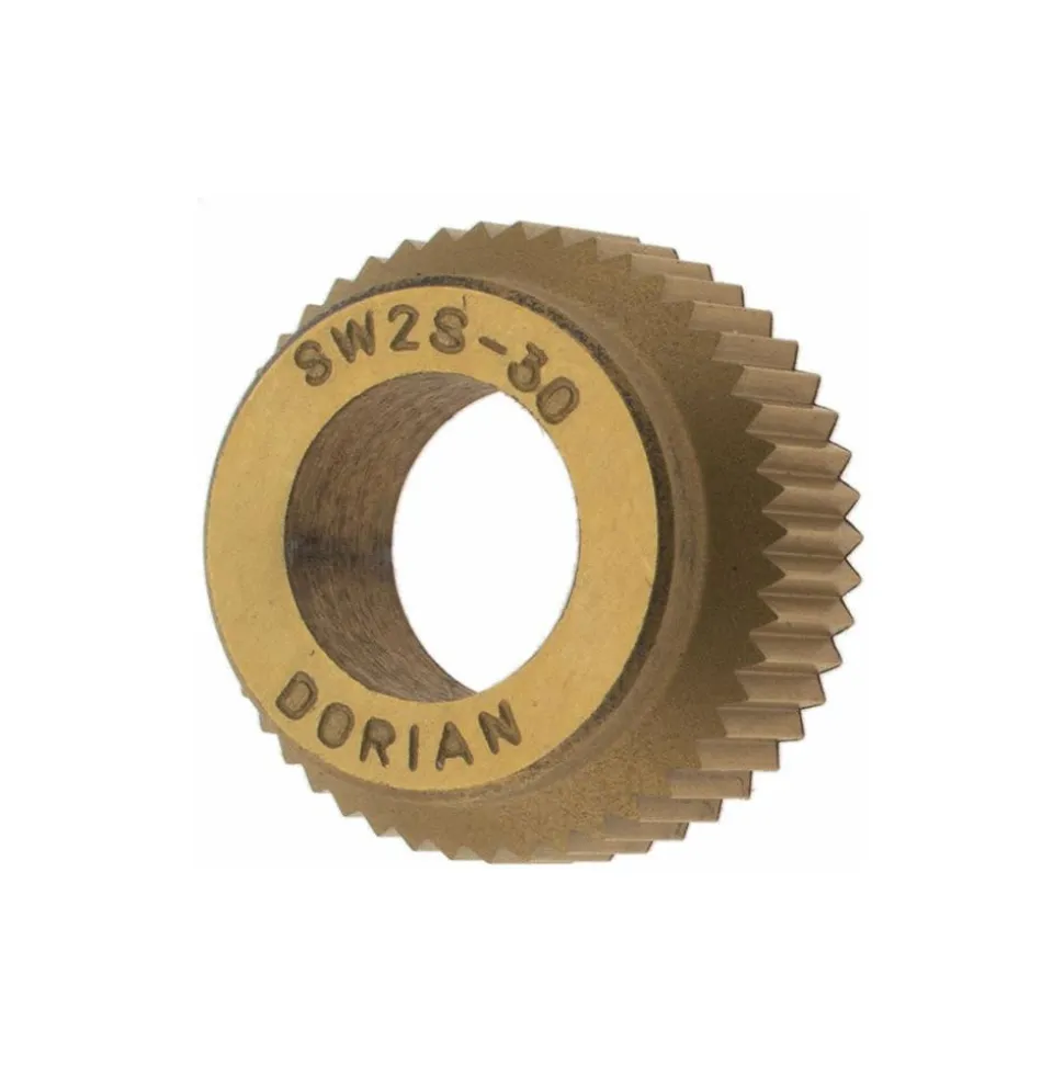 Standard Knurl Wheel: 1/2" Dia, 90 ° Tooth Angle, 30 TPI, Straight, High Speed Steel