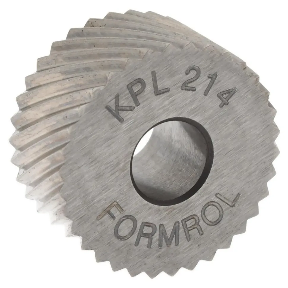 Standard Knurl Wheel: 3/4" Dia, 90 ° Tooth Angle, 14 TPI, Diagonal, High Speed Steel