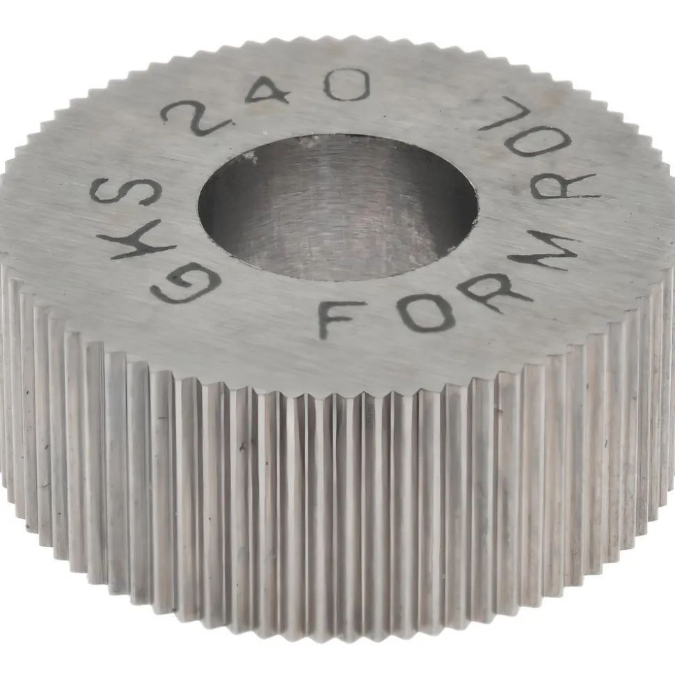 Standard Knurl Wheel: 5/8" Dia, 90 ° Tooth Angle, 40 TPI, Straight, High Speed Steel