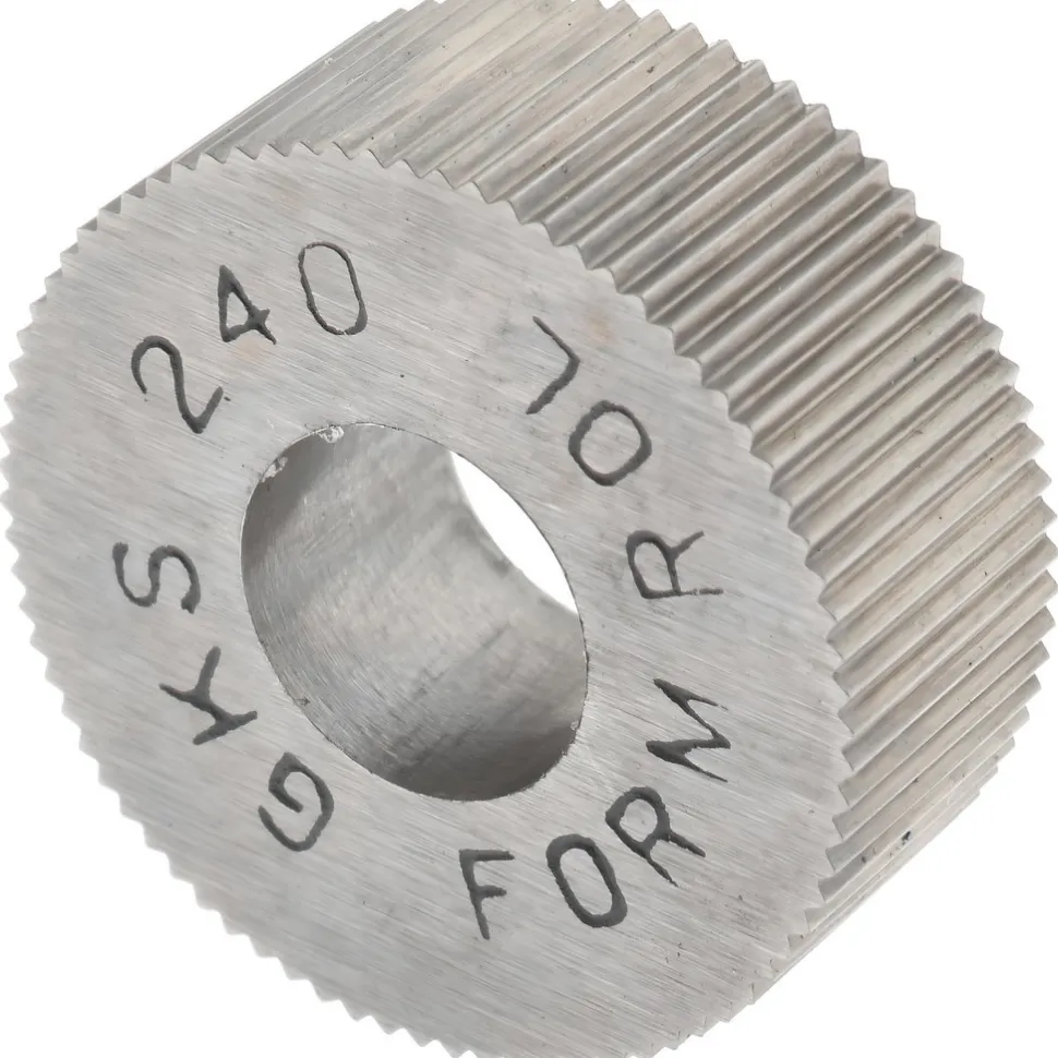 Standard Knurl Wheel: 5/8" Dia, 90 ° Tooth Angle, 40 TPI, Straight, High Speed Steel