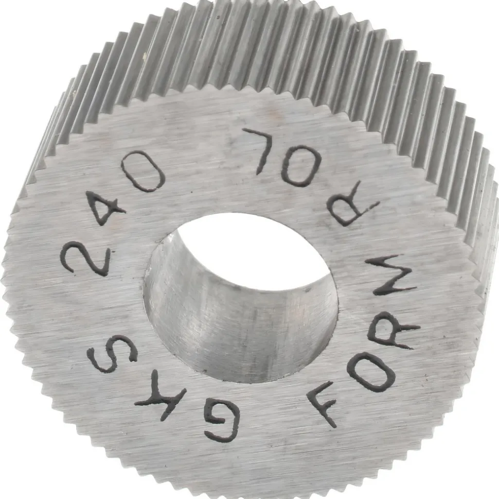 Standard Knurl Wheel: 5/8" Dia, 90 ° Tooth Angle, 40 TPI, Straight, High Speed Steel