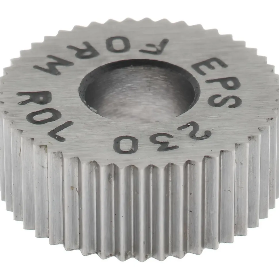 Standard Knurl Wheel: 1/2" Dia, 90 ° Tooth Angle, 30 TPI, Straight, High Speed Steel
