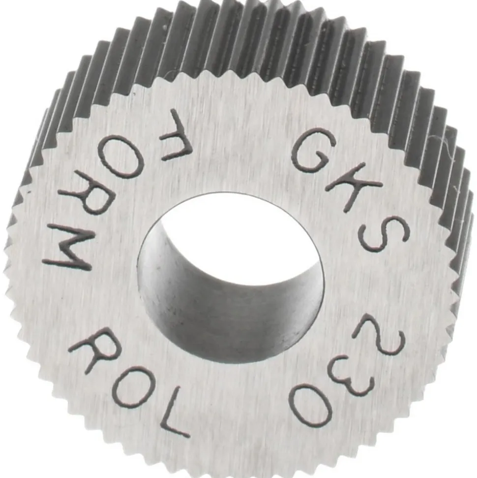 Standard Knurl Wheel: 5/8" Dia, 90 ° Tooth Angle, 30 TPI, Straight, High Speed Steel