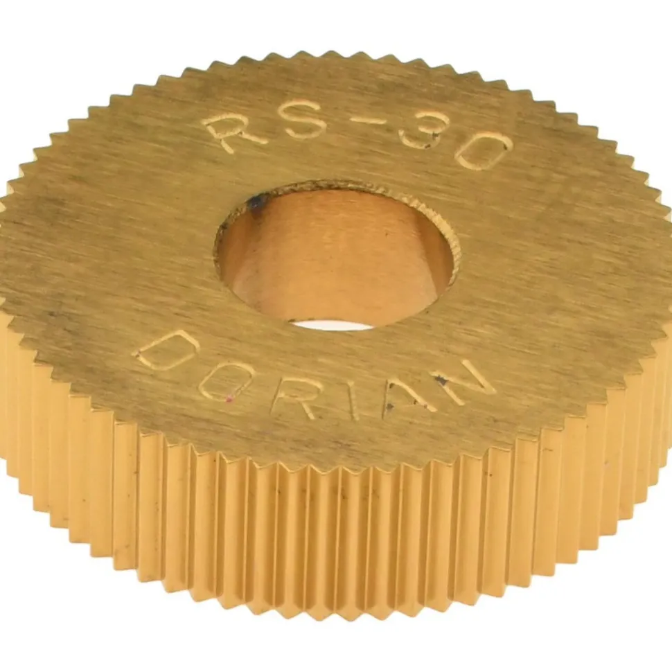 Standard Knurl Wheel: 3/4" Dia, 90 ° Tooth Angle, 30 TPI, Straight, High Speed Steel