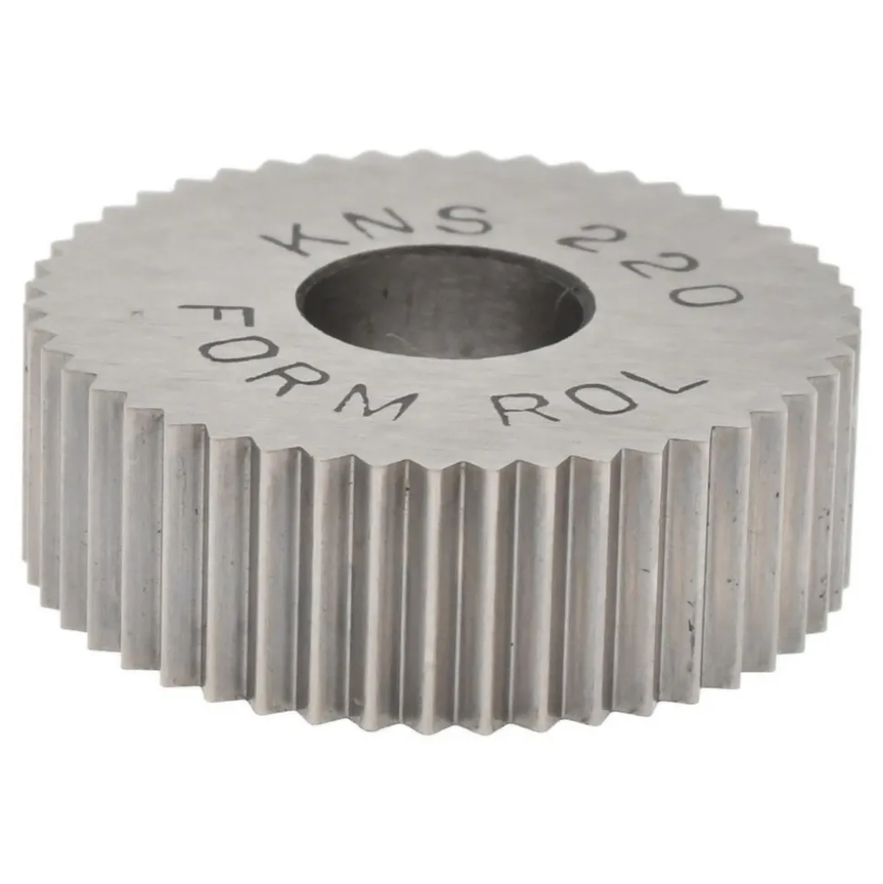 Standard Knurl Wheel: 3/4" Dia, 90 ° Tooth Angle, 20 TPI, Straight, High Speed Steel