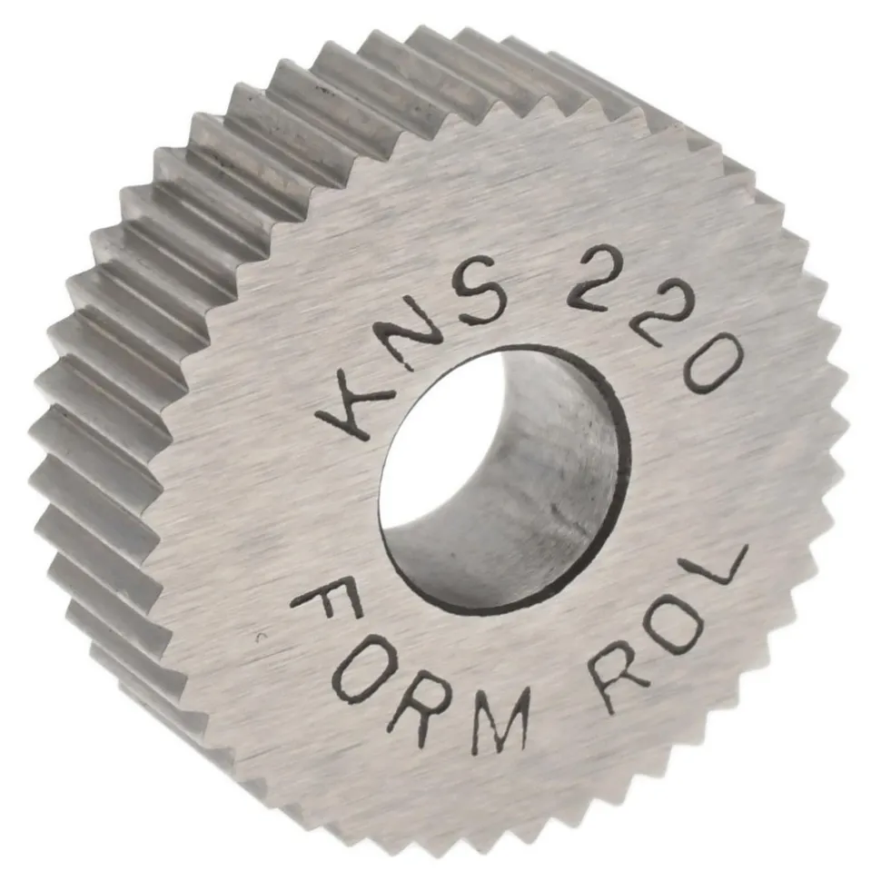 Standard Knurl Wheel: 3/4" Dia, 90 ° Tooth Angle, 20 TPI, Straight, High Speed Steel