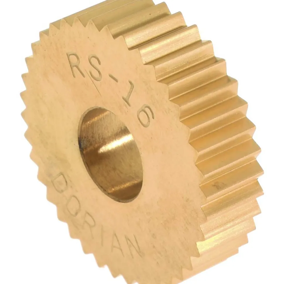 Standard Knurl Wheel: 3/4" Dia, 90 ° Tooth Angle, 16 TPI, Straight, High Speed Steel