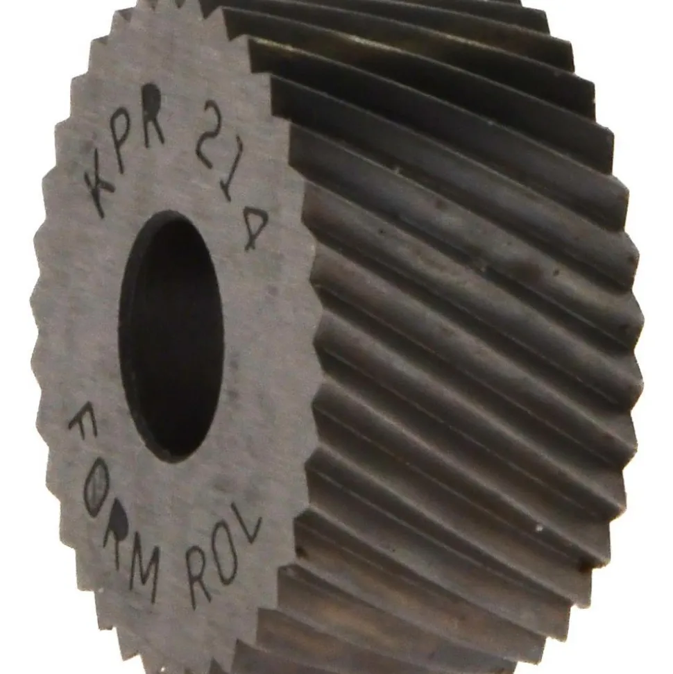 Standard Knurl Wheel: 3/4" Dia, 90 ° Tooth Angle, 14 TPI, Diagonal, High Speed Steel