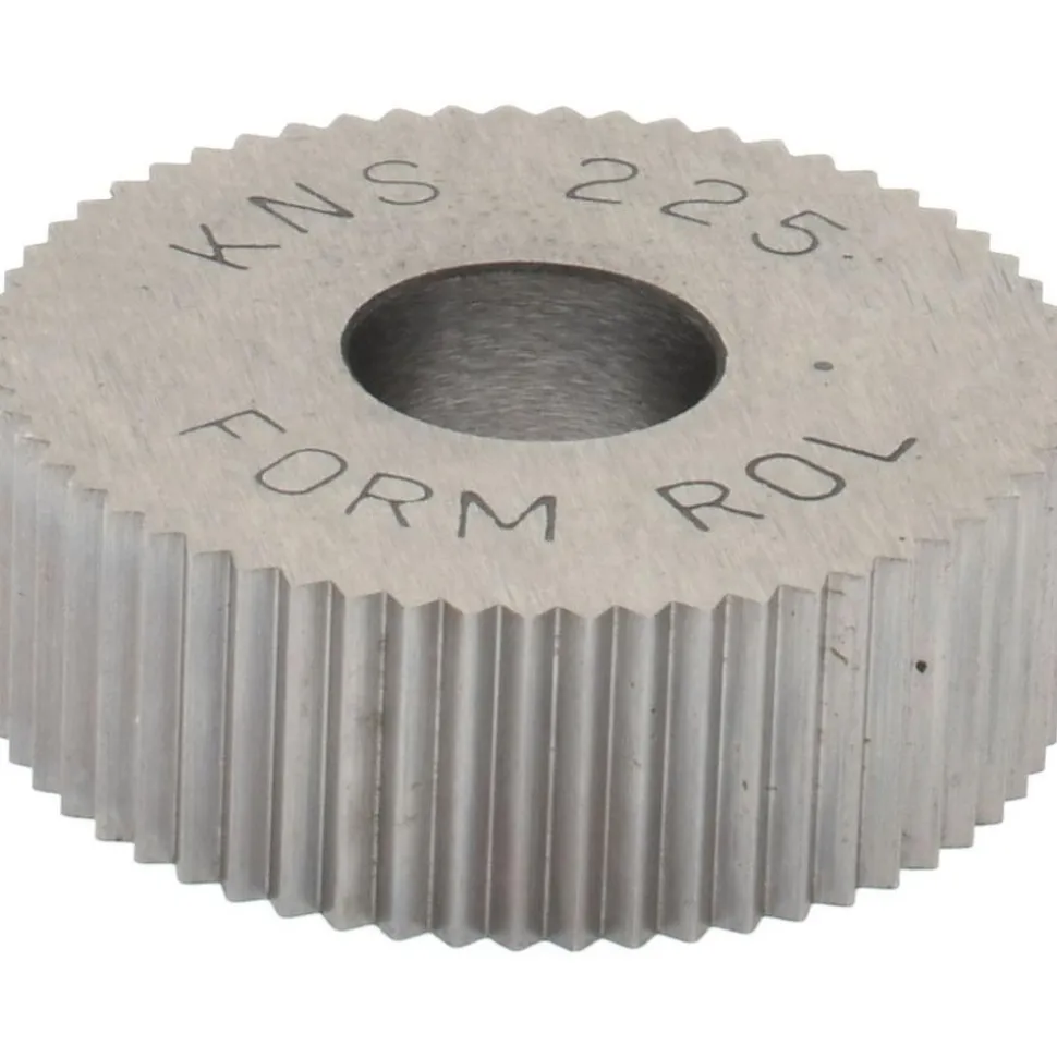 Standard Knurl Wheel: 3/4" Dia, 90 ° Tooth Angle, 25 TPI, Straight, High Speed Steel