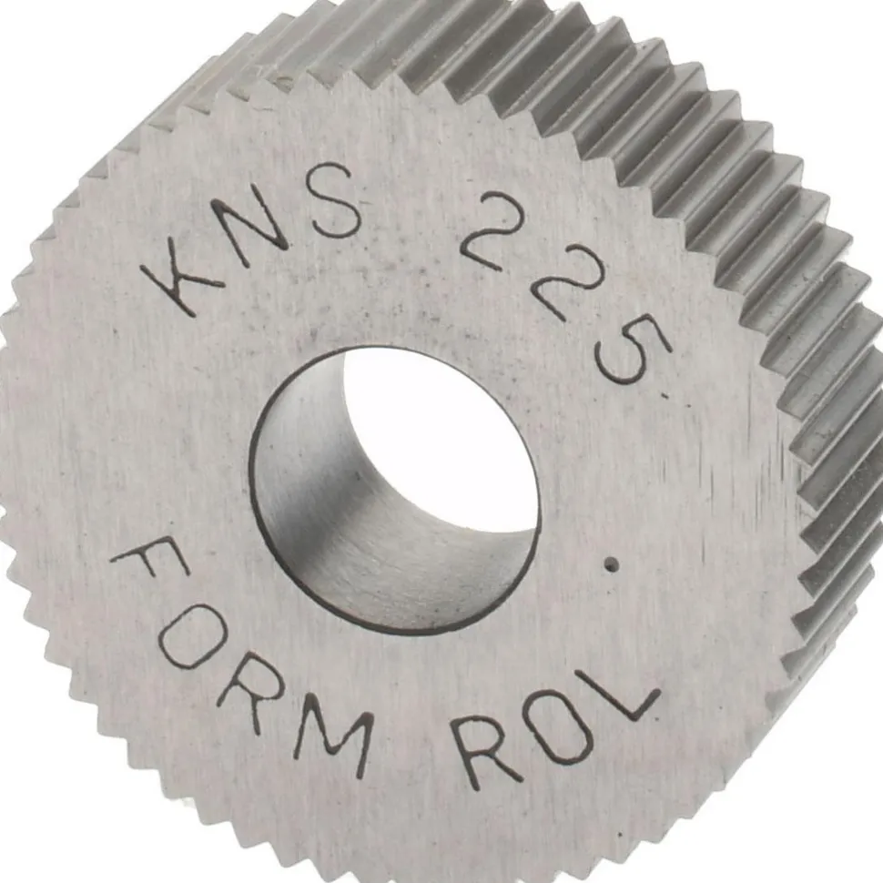 Standard Knurl Wheel: 3/4" Dia, 90 ° Tooth Angle, 25 TPI, Straight, High Speed Steel