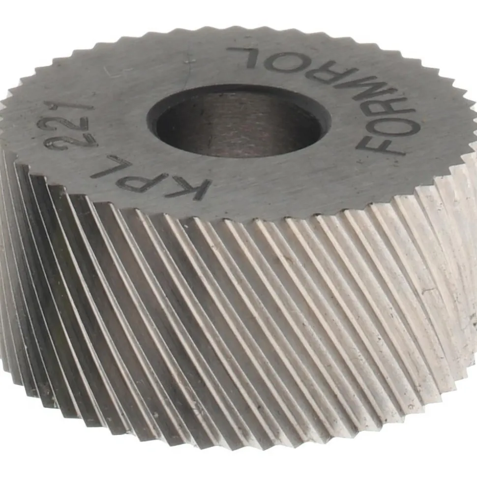 Standard Knurl Wheel: 3/4" Dia, 90 ° Tooth Angle, 21 TPI, Diagonal, High Speed Steel